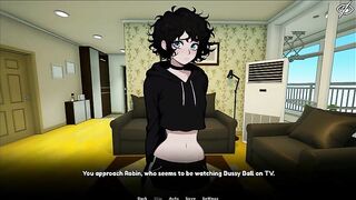 My Femboy Roomate [ HOMOSEXUAL Manga Game ] Ep.7 CAUGHT masturbating by my ROOMIE in the SHOWER !