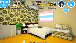 My Femboy Roomate [ HOMOSEXUAL Manga Game ] Ep.7 CAUGHT masturbating by my ROOMIE in the SHOWER !