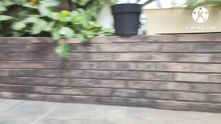 Water sports - Sissy getting many enemas and shoving 'em out on her backyard