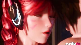 Lustful D.va Screws in the Bath - Overwatch CG Animation