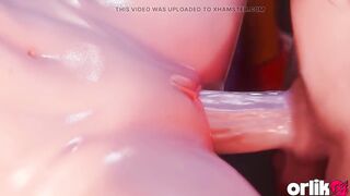 D.va Bath Group sex - Shared with 2 Lads Overwatch CG Animation