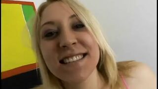 Randy schlong sucking golden-haired gets a rod in her vagina and cum on her butt