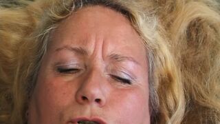 Aged Wench Shoves Calculator Unfathomable Into Her Vagina
