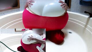 WWM - Big Shirt Mega Bosom Fill to Burst Inflation