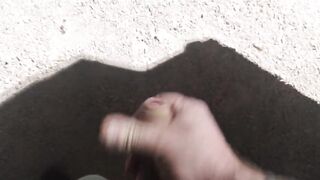 I masturbate in the van, ejaculation in the street