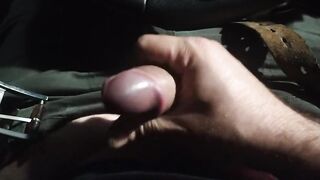 I masturbate in the van, ejaculation in the street