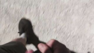 I masturbate in the van, ejaculation in the street