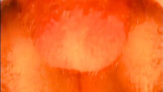 Brunette hair lays on the floor and gets banged with a biggest white dick