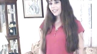 Excited babe gets stripped and positions on the sofa