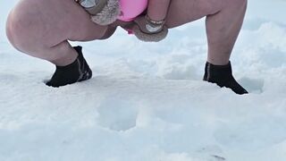 Swingers. 2 Married Couples Play in the Snow Stripped. the Chicks Pee in the Snow and the Dudes Lick It off.