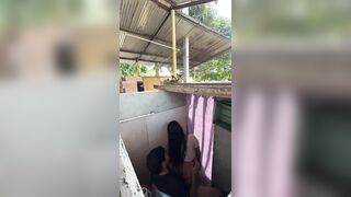 Hawt stepsister calls spouse's cousin from the baths to have sex with her