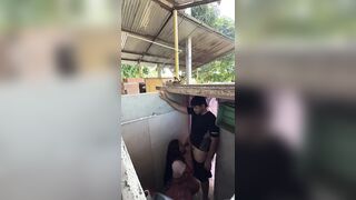 Hawt stepsister calls spouse's cousin from the baths to have sex with her