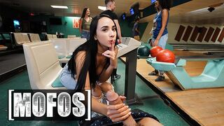 MOFOS - Gaby Ortega Takes A Large Schlong In The Bowling Alley During the time that Her Allies Keep Playing
