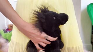 Cute Whore Humps Pillow and Rubs Plushie on Her Snatch