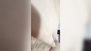 Sexy mommy massages her biggest unshaved snatch