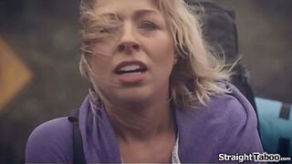 Zoey Monroe got picked up by 2 boys and they take her to their home.Those boyz have vagina on their minds and this babe sees no other option then to screw