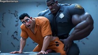 AI generated CG Interracial Prison Guard Compilation - Toon Manga Animation