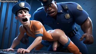 AI generated CG Interracial Prison Guard Compilation - Toon Manga Animation