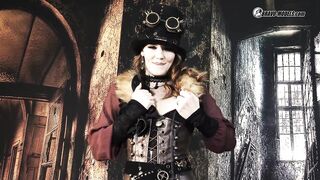 374 Elena Vega as Pirate Cutie in Steampunk Dress in Boat