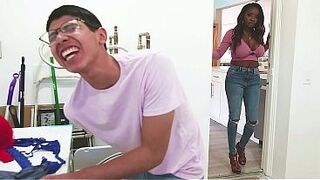 Caught Folding Her Underclothes And Jacking Off So That babe Asked If That guy Just Wanted To Screw Her