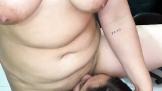 Stepsister with natural large bazookas gets her snatch banged for the 1st time, lesbo sex