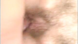 Granny sucks cum off shlong after a hard bang on the curly vagina