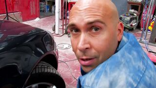 Deepthroat and trio anal bang in the car with 2 blond strumpets