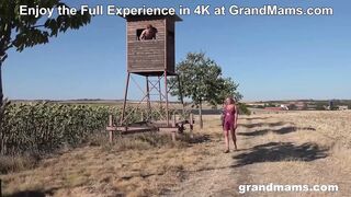 Sneaking Up on Sexually excited Granny at GrandMams