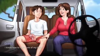Debbie lastly sucks Anon's biggest knob - summertime saga gameplay part two