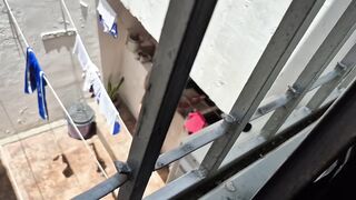 My Neighbour Nearly Caught Me Recording Her; I Masturbated Until I Think This babe Saw Me