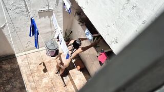 My Neighbour Nearly Caught Me Recording Her; I Masturbated Until I Think This babe Saw Me