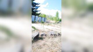 Risky public anal gape with Pink buttplug