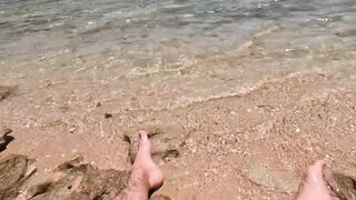 Tugjob from a sexy STRANGER at the beach