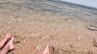 Tugjob from a sexy STRANGER at the beach
