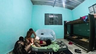 Eating my wife's most good ally's booty bareback and banging her snatch