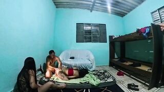 Eating my wife's most good ally's booty bareback and banging her snatch