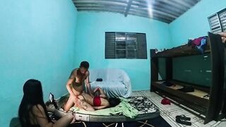 Eating my wife's most good ally's booty bareback and banging her snatch