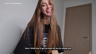My stepsister wishes a dong after a scary video.