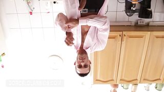 Anal sex over the kitchen counter with the MAID