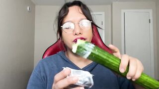 ASMR Massive Cucumber with Yogurt: The Most excellent Way to Eat It ? ?NSFW