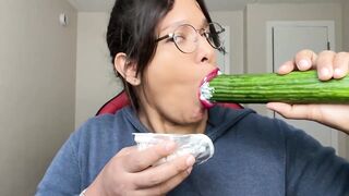 ASMR Massive Cucumber with Yogurt: The Most excellent Way to Eat It ? ?NSFW
