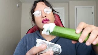 ASMR Massive Cucumber with Yogurt: The Most excellent Way to Eat It ? ?NSFW