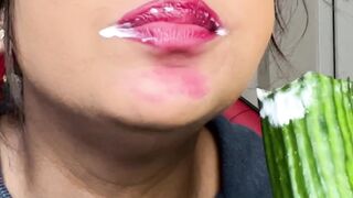 ASMR Massive Cucumber with Yogurt: The Most excellent Way to Eat It ? ?NSFW