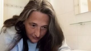 big beautiful woman stomach wobbling shower aged German