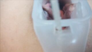 Anal speculum and twat play soaked orgasms close up