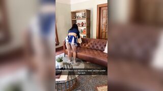 My cheerleader girlfriend became a free use maid after a lost wager
