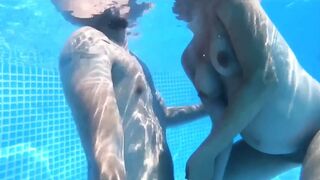 Preggo Pool Sex Youthful mother I'd like to fuck! Putting on a Show for the Neighbors