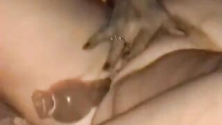 Real Amateur Homemade Stepaunt Gets Booty Screwed with Sex toy & Sucks Schlong Shows Feet Anal
