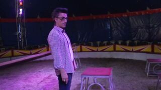 Hawt large bazookas screwing in dogging position...in the circus