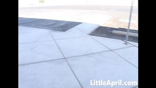 Blond Little April Masturbates in Public